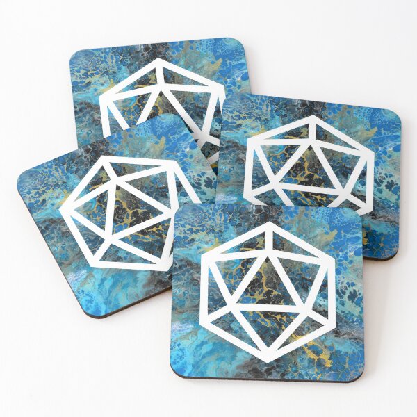 Item preview, Critical Splash D20 - Acrylic Pour designed and sold by HandmadeHill.