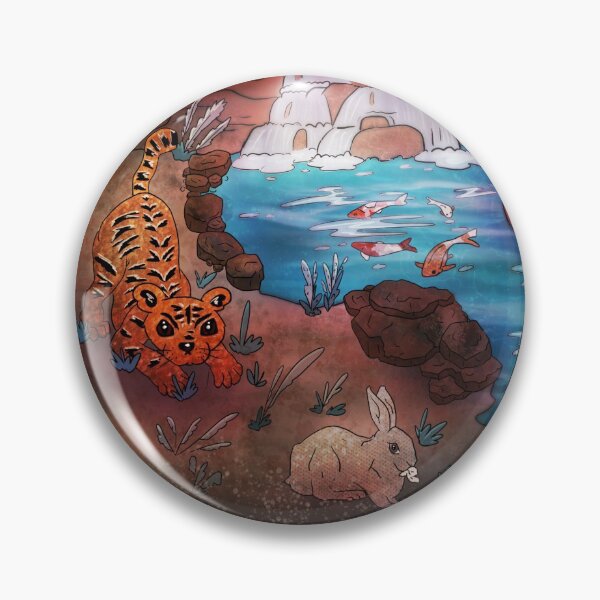 Item preview, Tiger Pounce Near the Koi designed and sold by Kokosorrel.
