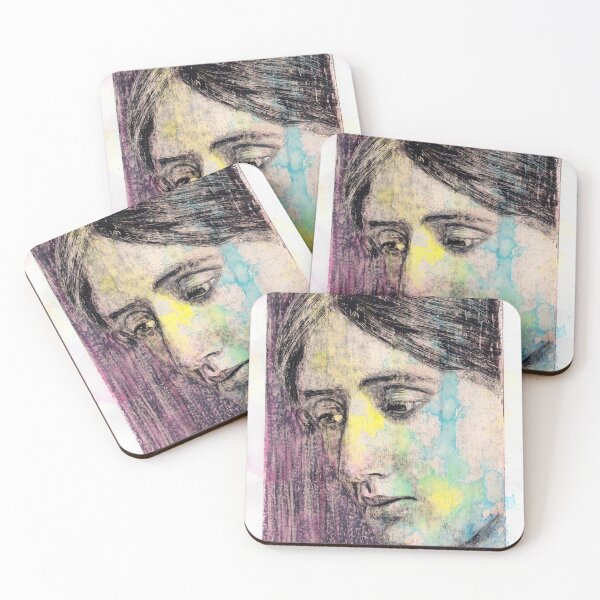 Item preview, Virginia Woolf - Hand Drawn Oil and Ink Portrait designed and sold by HRHildebrand.