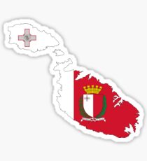 Malta Flag Map with Coat of Arms Sticker