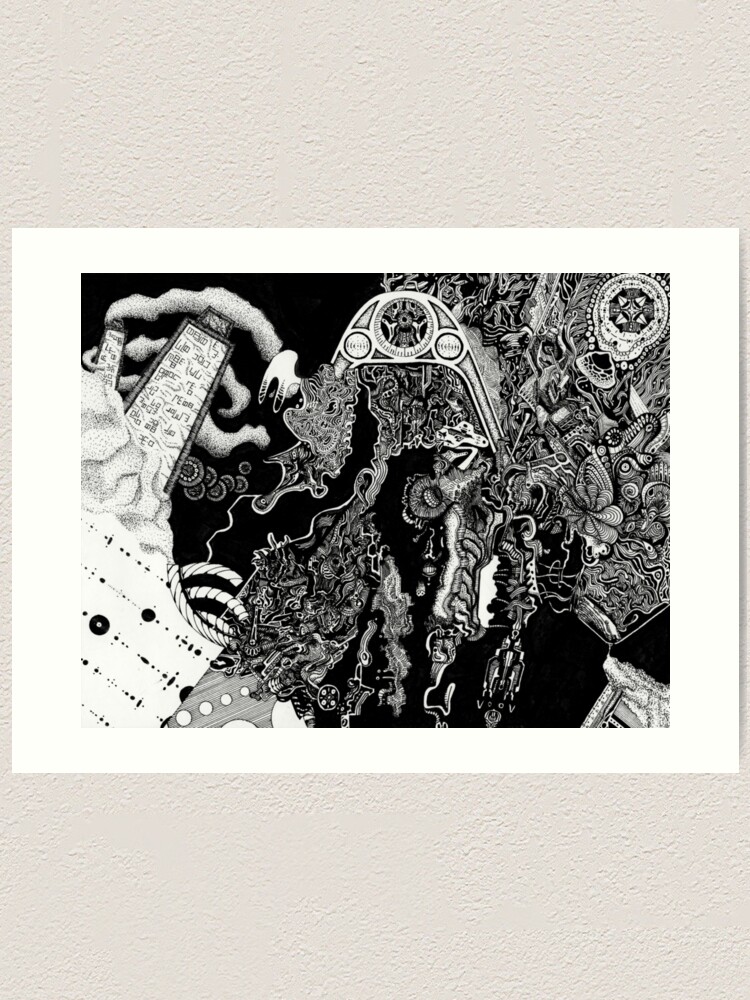 Growth Out Of Darkness - Lovecraft-Inspired Abstract Drawing Art Print for  Sale by dotsnlines