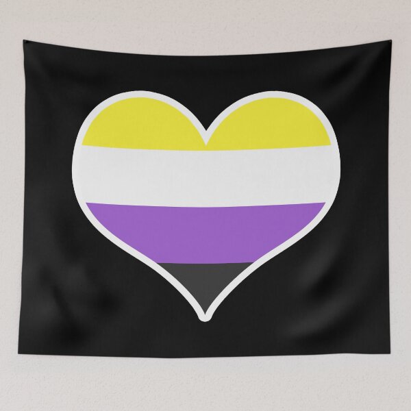 Item preview, Nonbinary Pride Flag Heart designed and sold by PKHalford.