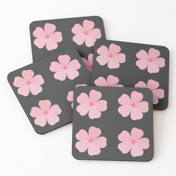 Item preview, Seamless Pink Flowers Print - Black Background - Floral Aesthetic designed and sold by designsbyreaia.