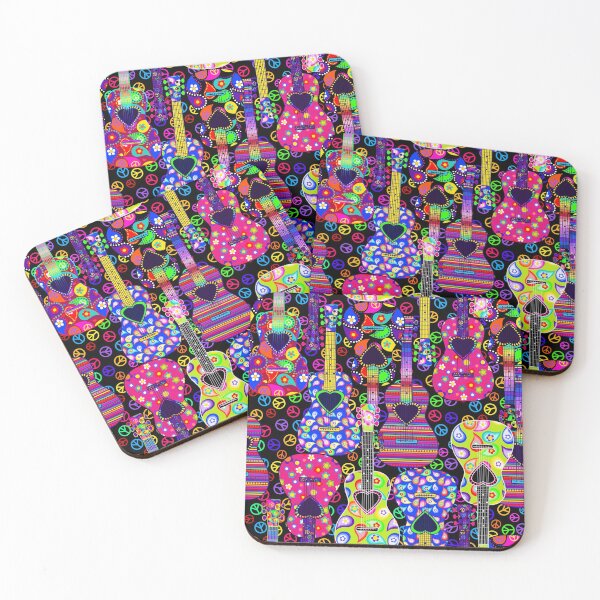 Item preview, Hippie Peace Signs Paisley Guitars | Cherie's Art (c)2021 designed and sold by CheriesArt.