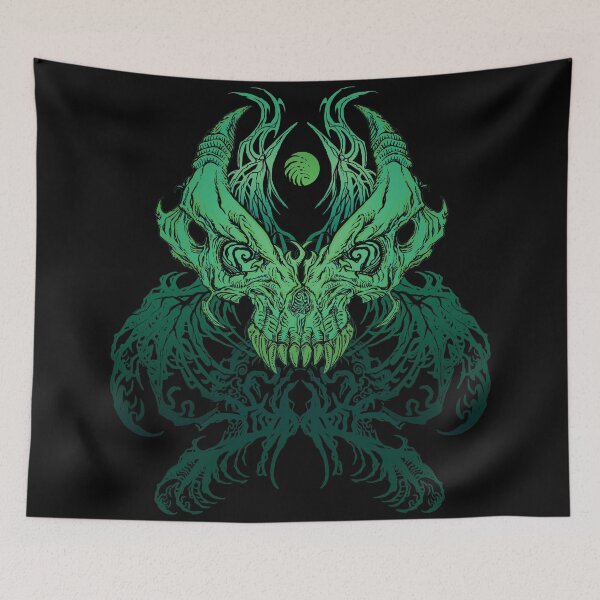 Item preview, PSICHEDELIC SKULL MONSTER GREEN designed and sold by Damyanoman_Art.