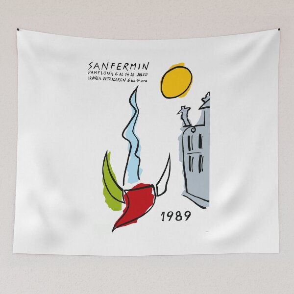 Item preview, 1989 SPAIN Pamplona Running Of The Bulls Poster designed and sold by retrographics.