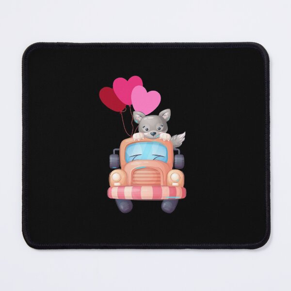 Item preview, cute Cat Driving A Car, with red balloon hearts designed and sold by prodesignerpro.