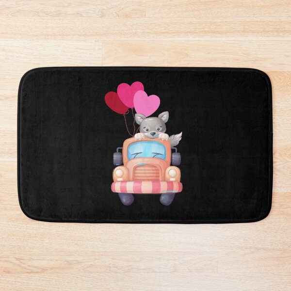 Item preview, cute Cat Driving A Car, with red balloon hearts designed and sold by prodesignerpro.