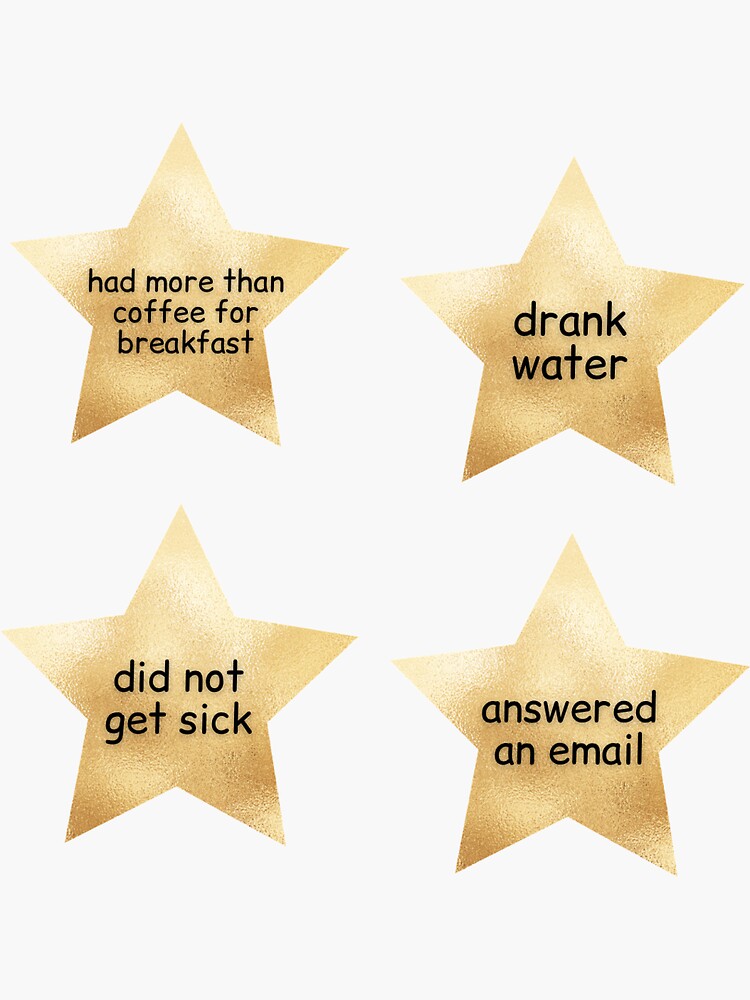 Thumbnail 3 of 3, Sticker, adulting gold star sticker pack 2 designed and sold by kdierksart.