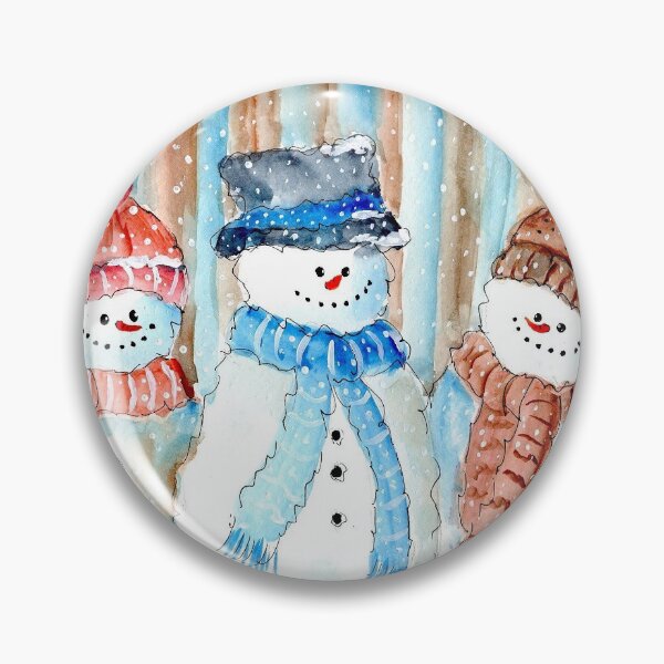 Item preview, Three Colorful Snowman designed and sold by Smalltownart.