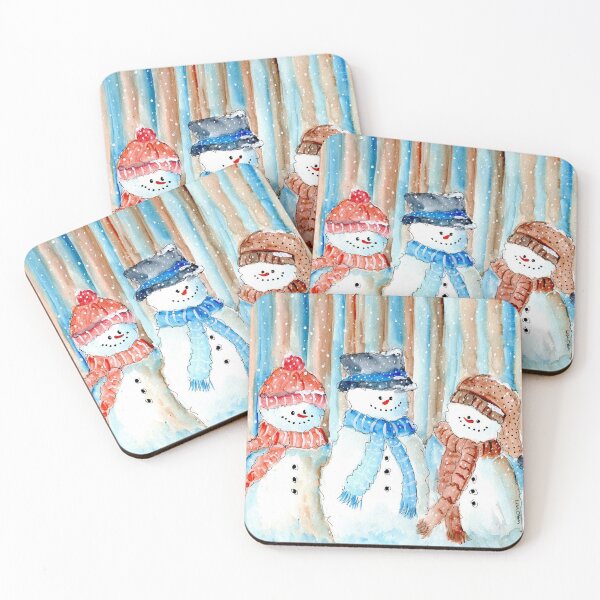 Item preview, Three Colorful Snowman designed and sold by Smalltownart.
