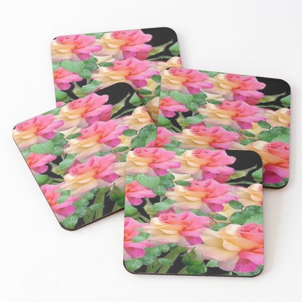 Item preview, Beautiful Exotic Blooming Pink and Cream Roses designed and sold by CheeryDK.