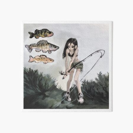 Fishing Girl Art Board Prints for Sale