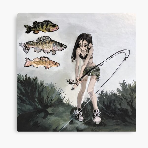 Pinup Girl Fishing Wall Art for Sale