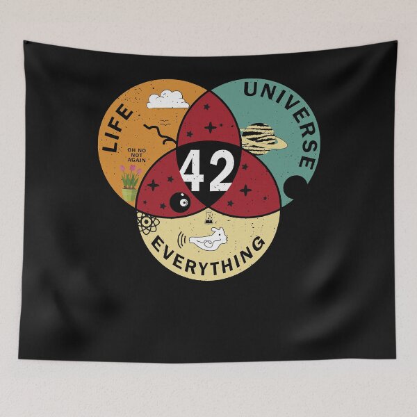 Item preview, 42 Answer to Life Universe and Everything Funny Vintage Gift Idea designed and sold by JakieBadere.