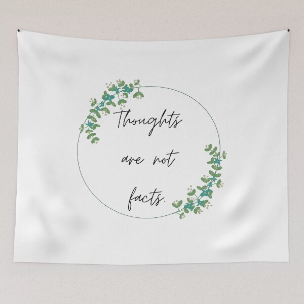 Artikelvorschau, Gedanken sind keine Fakten Positive Affirmation Grün entworfen und verkauft von designsbyreaia.