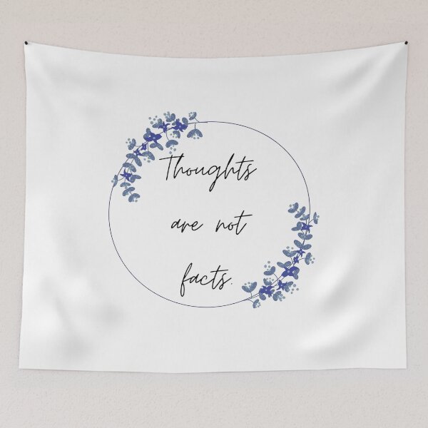 Artikelvorschau, Gedanken sind keine Fakten Positive Affirmation Blau entworfen und verkauft von designsbyreaia.