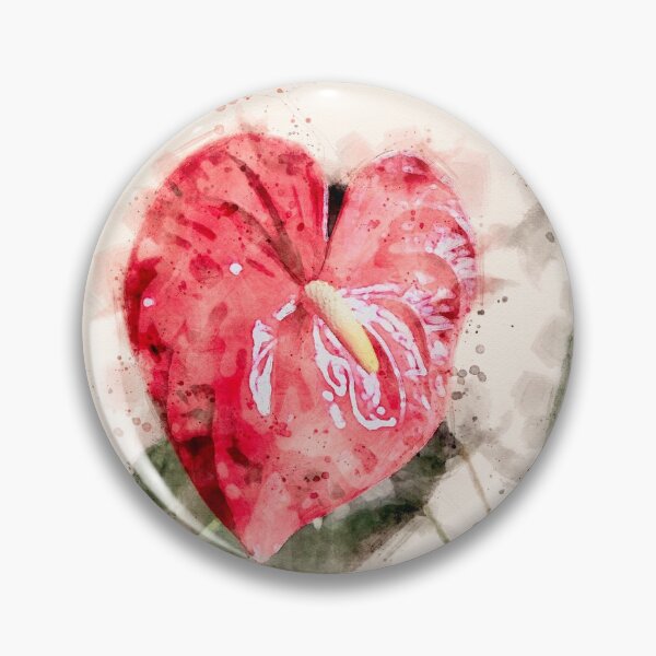Item preview, A Large, Red Heart-shaped Anthurium For Valentine's Day. Watercolor Effect designed and sold by Mano Chandra Dhas.