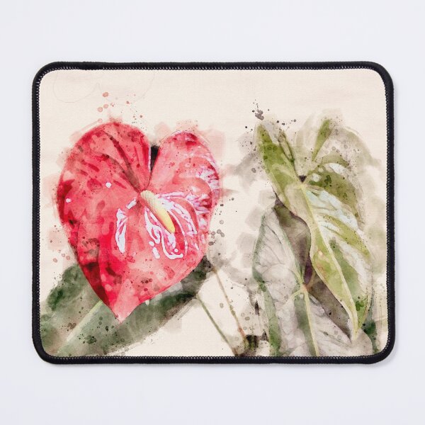 Item preview, A Large, Red Heart-shaped Anthurium For Valentine's Day. Watercolor Effect designed and sold by Mano Chandra Dhas.