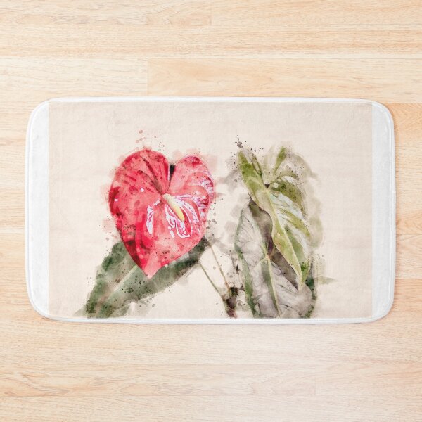 Item preview, A Large, Red Heart-shaped Anthurium For Valentine's Day. Watercolor Effect designed and sold by Mano Chandra Dhas.