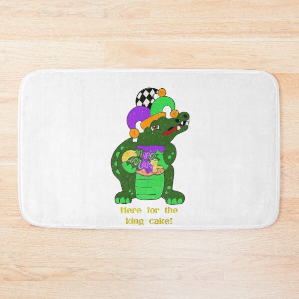 Item preview, Mardi Gras Alligator with king cake designed and sold by starlabrady.