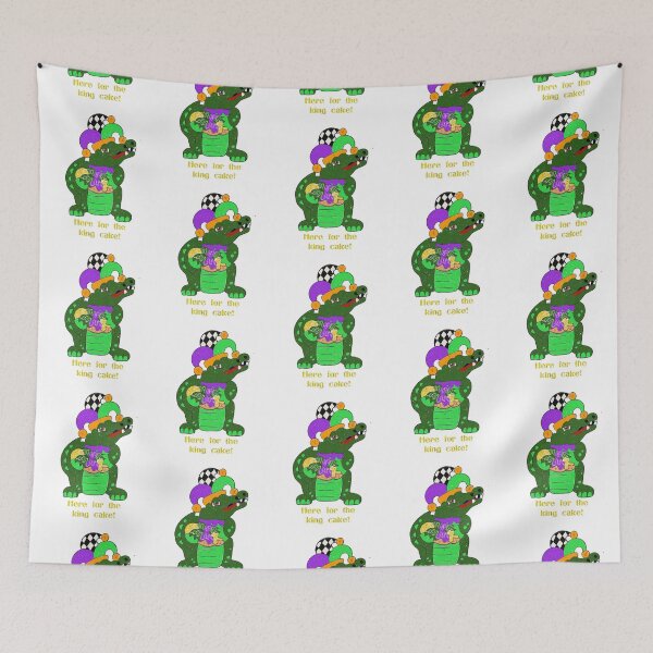 Item preview, Mardi Gras Alligator with king cake designed and sold by starlabrady.