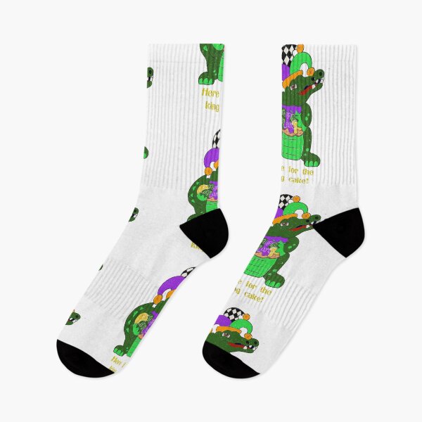 Item preview, Mardi Gras Alligator with king cake designed and sold by starlabrady.