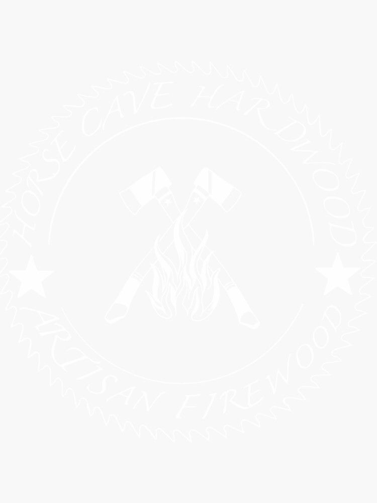 "Horse Cave Hardwood Logo (White)" Sticker for Sale by BonesJones