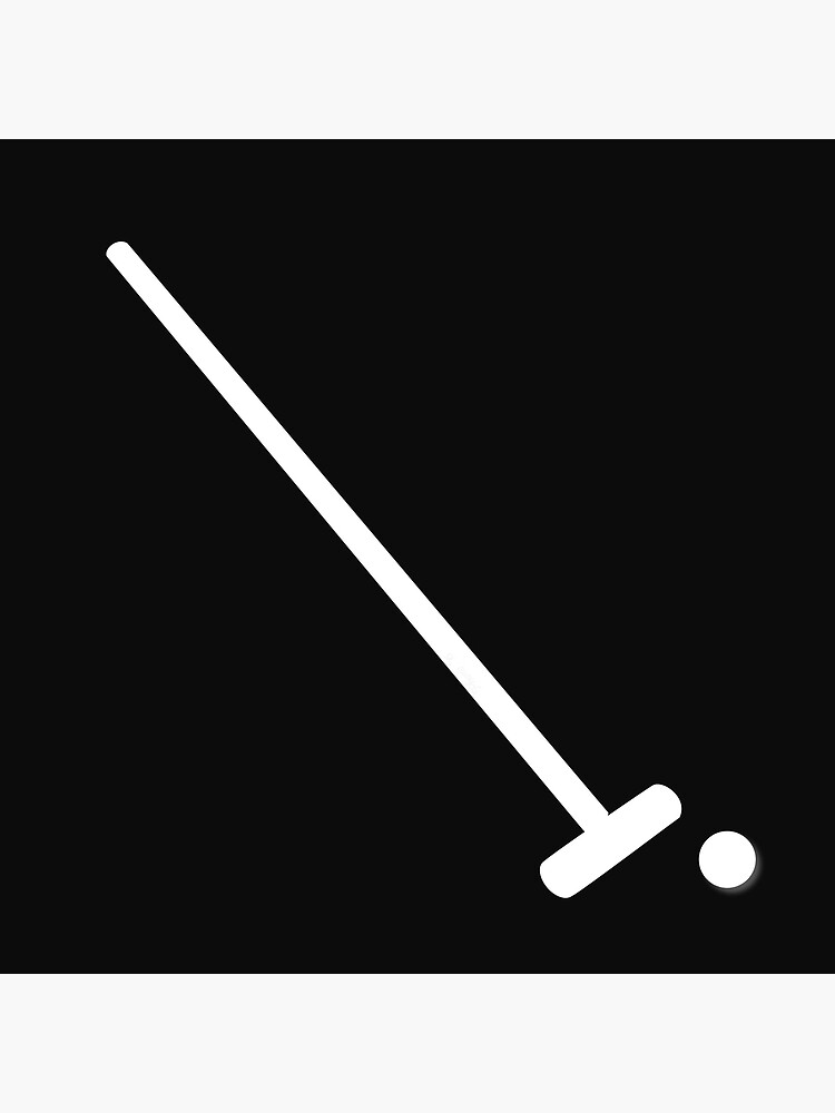 "Polo Mallet and Ball in White Silhouette" Art Print for Sale by