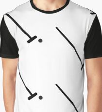 Silhouetted Polo Mallet and Ball Patterned Graphic T-Shirt
