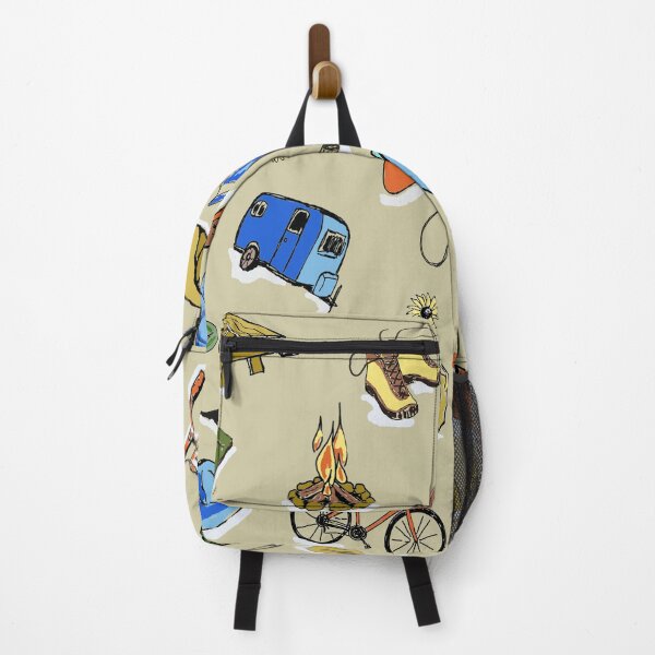 Item preview, Camping Summer Fun Illustration Pattern designed and sold by LookieLooArt.