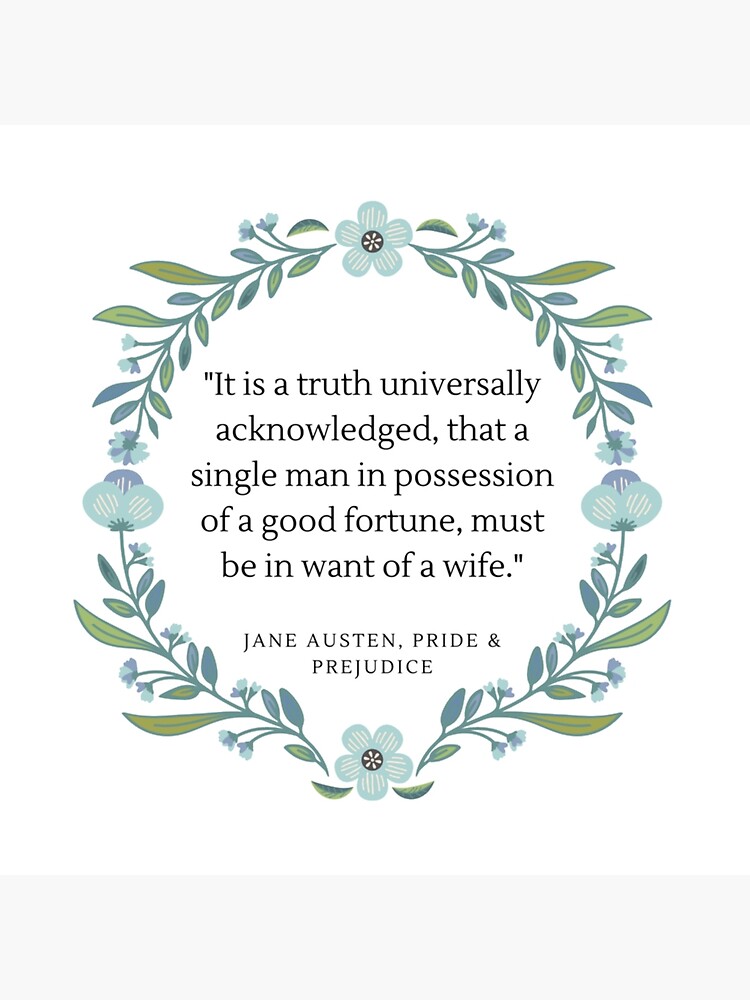 Poster Citation Orgueil Prejuges Par Lcvoth23 Redbubble