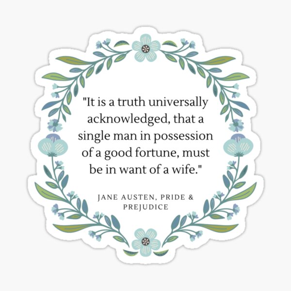 Item preview, Pride & Prejudice Quote designed and sold by Little Owlet Art.