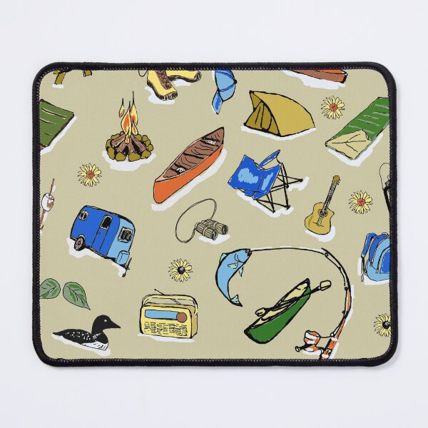 Item preview, Camping Summer Fun Illustration Pattern designed and sold by LookieLooArt.