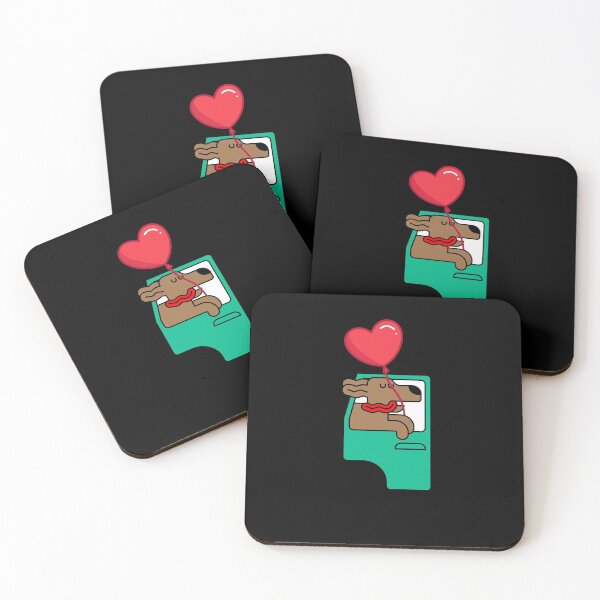 Item preview, cute dog Driving A Car, with red balloon heart designed and sold by prodesignerpro.