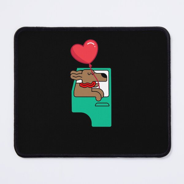 Item preview, cute dog Driving A Car, with red balloon heart designed and sold by prodesignerpro.