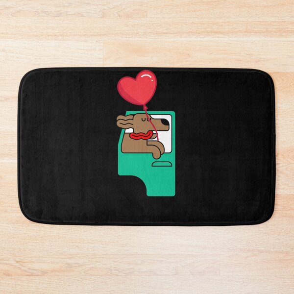Item preview, cute dog Driving A Car, with red balloon heart designed and sold by prodesignerpro.