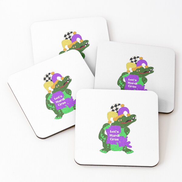 Item preview, Mardi Gras Alligator holding Louisiana. Let’s Mardi Gras! designed and sold by starlabrady.