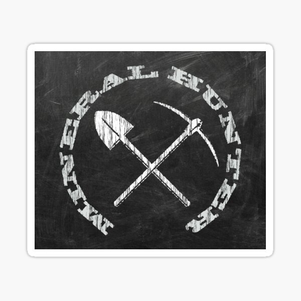 "Mineral Hunter Blackboard Print" Sticker by InSitu Redbubble