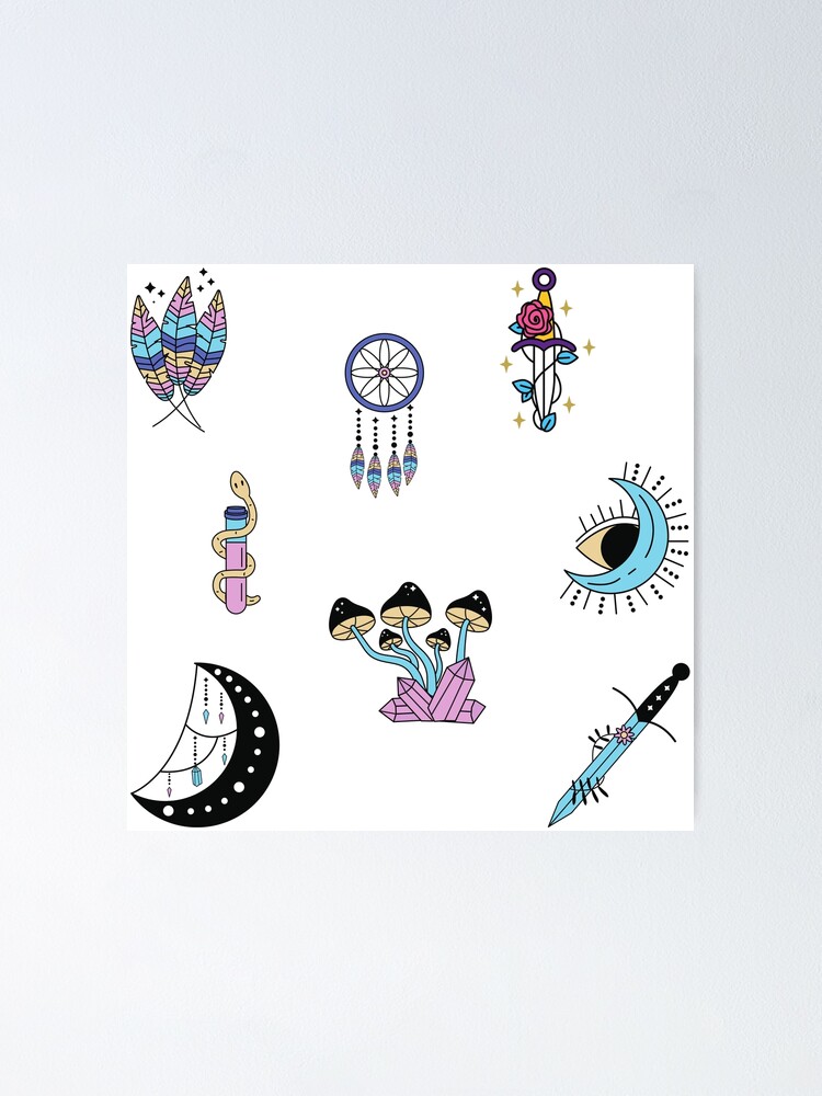 100 Pcs Witchy Boho Stickers Pack