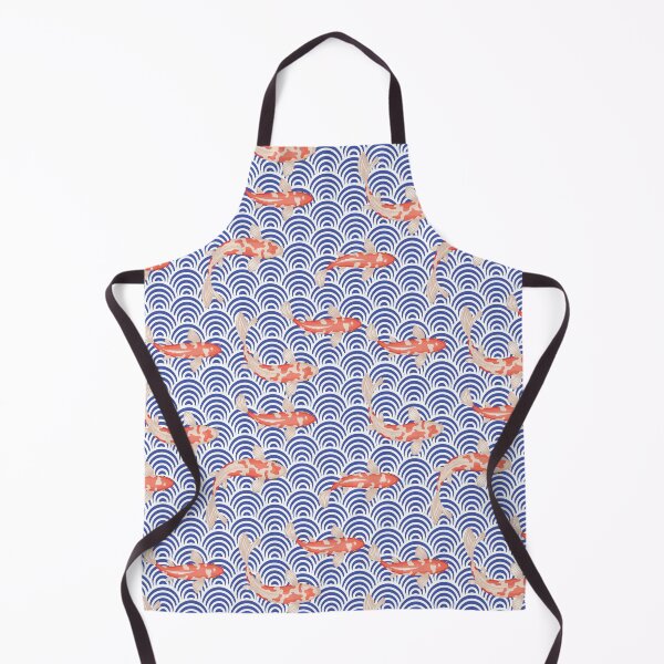 Item preview, Japanese Wave with Koi - Blue, White, Orange designed and sold by AlteredAtelier.