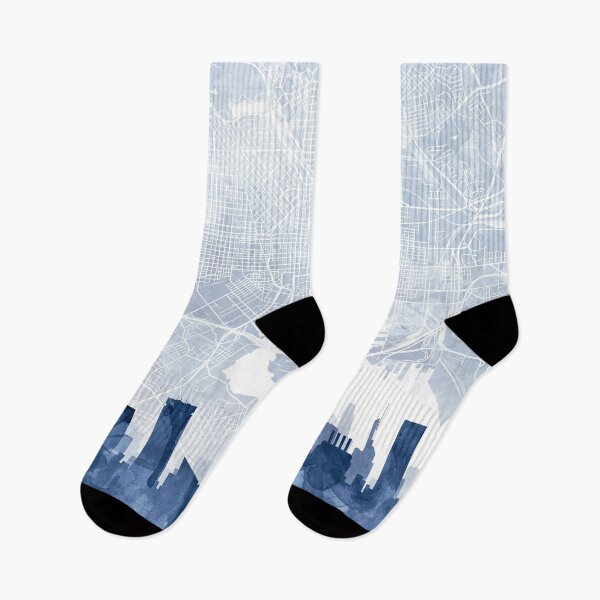 Item preview, Baltimore Skyline & Map Watercolor Navy Blue, Print by Zouzounio Art designed and sold by zouzounioart.