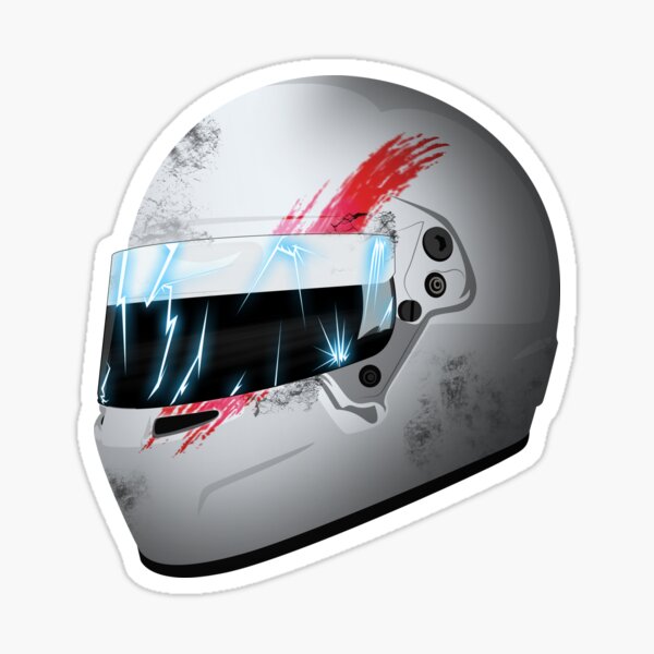 "race car driver crash helmet" Sticker for Sale by manraj1 Redbubble