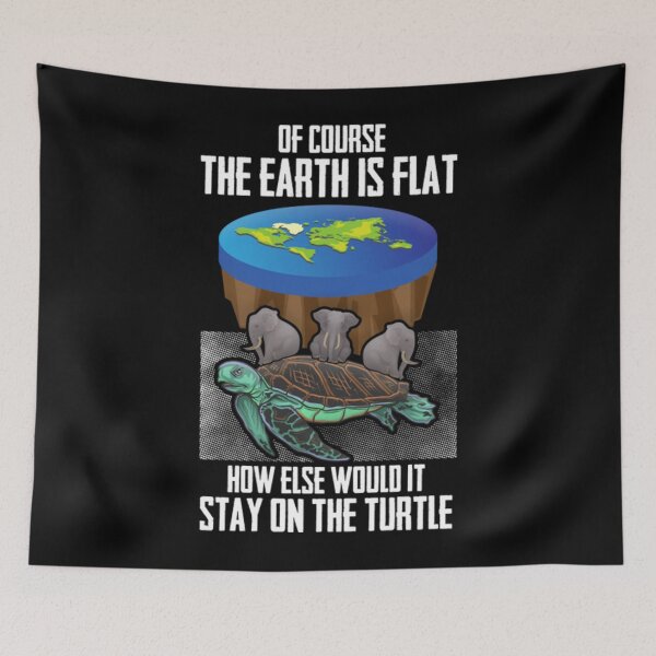 Item preview, Flat Earth T-ShirtFlat Earth Society Design Turtle Elephants  designed and sold by RonWest.