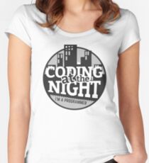 Coding At The Night Women's Fitted Scoop T-Shirt