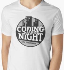 Coding At The Night Men's V-Neck T-Shirt