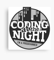 Coding At The Night Canvas Print
