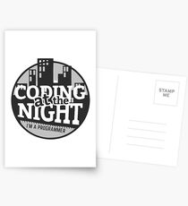 Coding At The Night Postcards