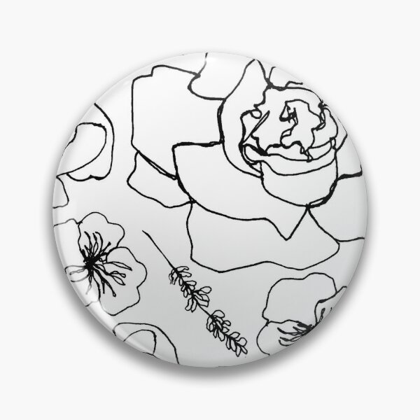 Item preview, Linework Flowers - White designed and sold by PaintInTheNight.