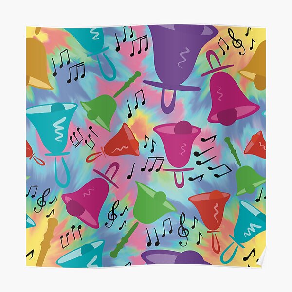 "Colorful Handbells Tie Dye Pattern" Poster for Sale by SubtleSplit